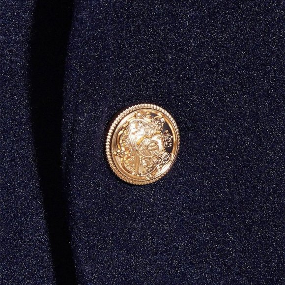 Casual Navy Blue Double Breasted Men's Overcoat - Picture 6 of 7